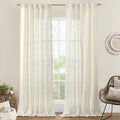 Light Filtering Linen Curtains 84 inches Long for Bedroom 2 Panels (Natural / 42"W x 84"L (Pack of 2))