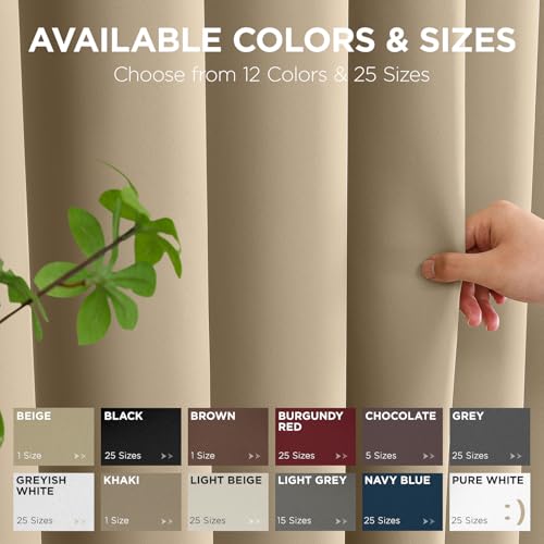 Blackout Patio Sliding Door Curtains (Light Beige / 70"W x 90"L (Pack of 1))