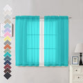 Turquoise Sheer Curtains 45 Inches Long 2 Panels (Turquoise / 42"W x 45"L (Pack of 2))