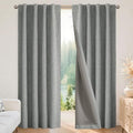 Linen Blackout Curtains for Bedroom (Light Grey / 100"W x 96"L (Pack of 1))