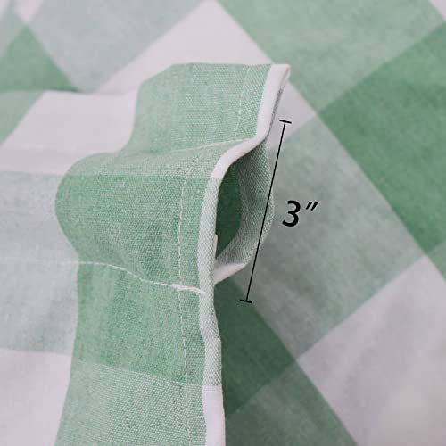Curtains for Windows Buffalo Check Drapes Plaid Gingham Pattern Rod Pocket Cotton Curtain Panels 92 inch Length Farmhouse Kitchen Curtains 2 Panels Living Room Bedroom Basement Green White 52"x92" (52"W x 92"L (Pack of 2) / Green+white)