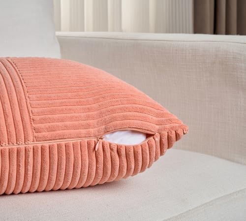 2 Packs Coral Samll Decorative Throw Pillow Covers 14x14 Inch with for Couch Bed Sofa (Coral / 14" x 14" (Pack of 2))