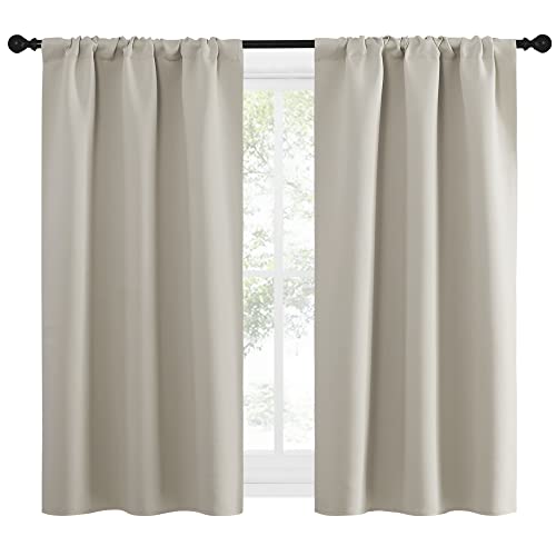 Blackout Curtains for Living Curtains (Natural / 34"W x 54"L (Pack of 2))