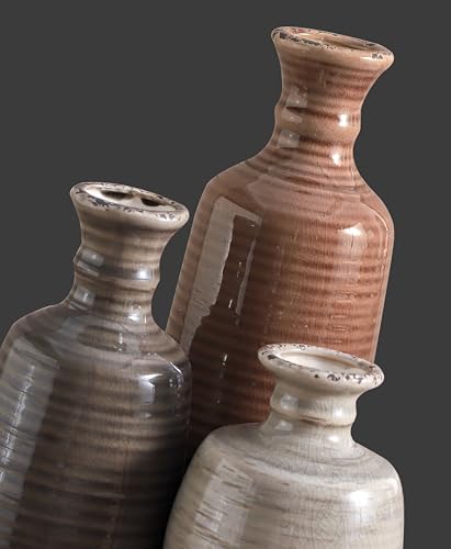 Ceramic Vases Set of 3 (011 - Brown)