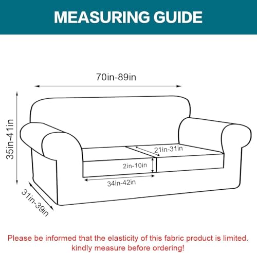 3 Piece Sofa Covers For 2 Cushion Couch Sofa Slipcover Soft Couch Cover For Dogs (Sofa (2 Cushion) / Ivory)