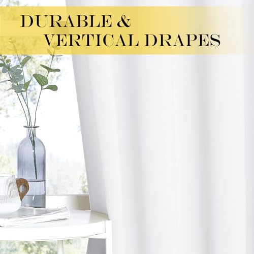 Extra Long Room Darkening Curtain 102 inches Long (White / 66"W x 102"L (Pack of 1))