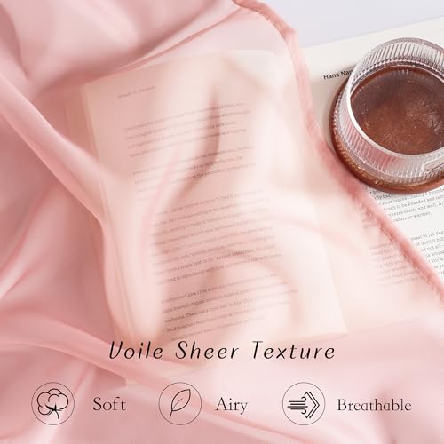 Voile Sheer Baby Pink Curtains for Girls Room (Baby Pink / 54"W x 84"L (Pack of 2))