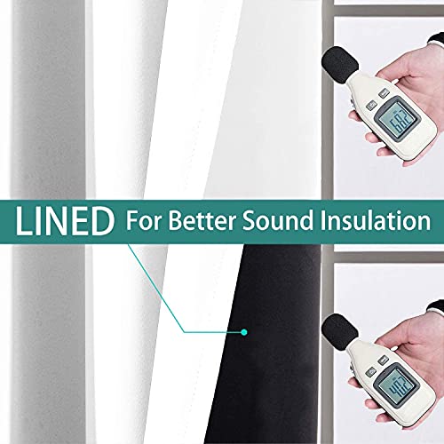 Full Blackout Curtains 84 Inches Long (42"W x 84"L (Pack of 2) / Pure White)