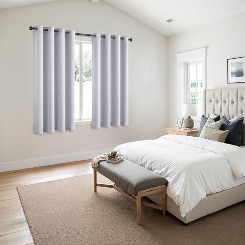 Blackout Curtains for Bedroom 2 Panels 50x63 Inch Long Greyish White (Greyish White / 50"W x 63"L (Pack of 2))