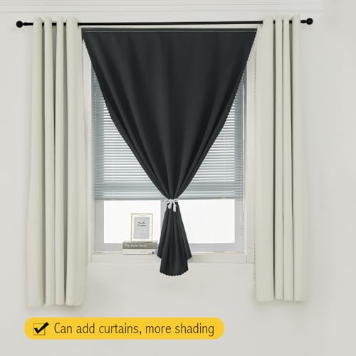 Adhesive Blackout Curtains (47"W x 79"L (Pack of 1) / Black)