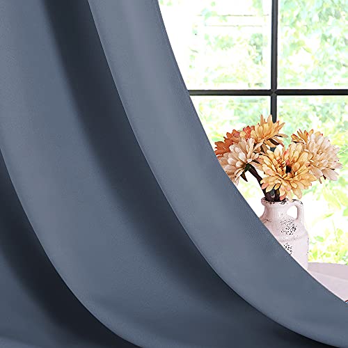 Blackout Draperies Curtains for Kids Room (Stone Blue / 70"W x 84"L (Pack of 2))