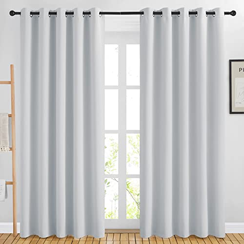 Blackout Curtains Panels (Greyish Purple / 66"W x 80"L (Pack of 2))