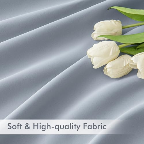 Light Blue Back Tab Blackout Curtains 52x96 Inch Long 2 Panels Set (Light Blue / 52"W x 96"L (Pack of 2))
