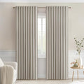 Natural Back Tab Blackout Curtains 52x72 Inches Long 2 Panels Set (Natural / 52"W x 72"L (Pack of 2))
