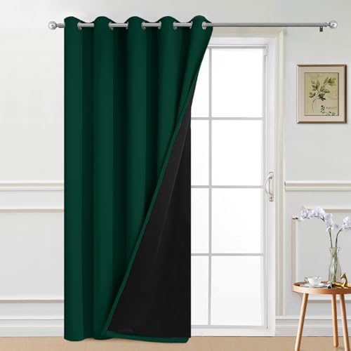 Dark Green Blackout Patio Door Curtain Panels W70 x L84 (70"W x 84"L (Pack of 1) / Dark Green)