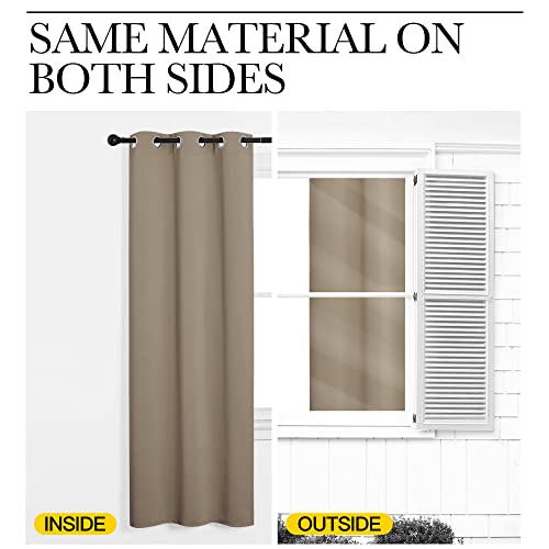 Taupe Blackout Curtains Panels for Bedroom (Taupe / 52"W x 92"L (Pack of 2))