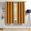 Velvet Curtains Mustard Yellow 52 x 63 Inch Length Set of 2 (Mustard Yellow / 52"W x 63"L (Pack of 2))
