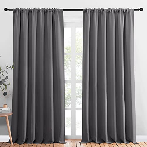 Blackout Curtain Panels for Window (Grey / 70"W x 95"L (Pack of 2))