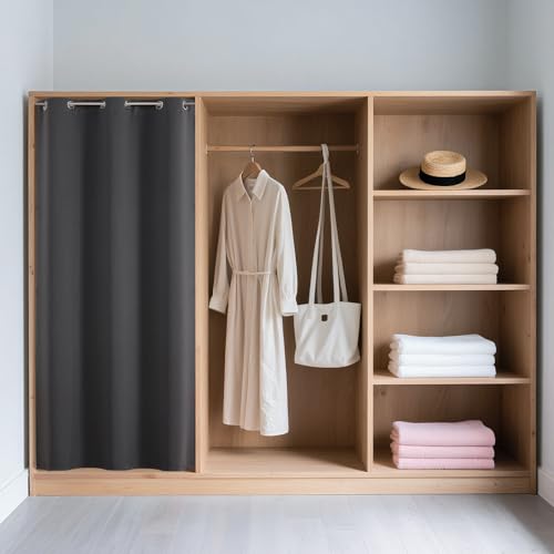 Door Curtain Blackout Curtains for Doorway Privacy Closet Drapes (Grey / 52"W x 84"L (Pack of 1))