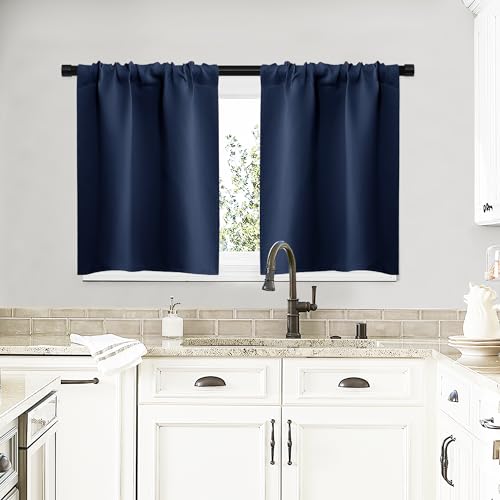 RV Blackout Curtains for Camper Windows (Navy / 29"W x 20"L (Pack of 2))