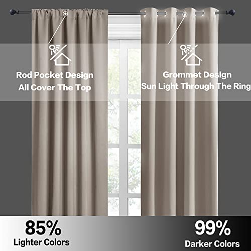 Cafe Blackout Curtains 24 inch Length (Sand / 29"W x 24"L (Pack of 2))