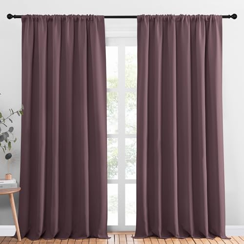 2 Panels Blackout Curtains (Dry Rose / 70"W x 95"L (Pack of 2))