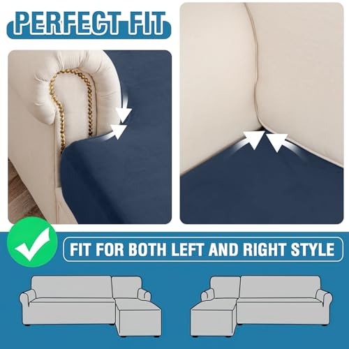 Couch Cover Stretch Velvet Sofa Cushion Cover 2 (Berlin Blue / 2PC Seater or Backrest)