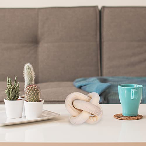 Wood Knot Decor Chain Link Modern Farmhouse Boho Coffee Table Accent (Natural)