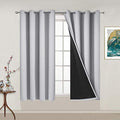 Light Grey 100% Blackout Curtains 54 Inches Long 52" Wide 2 Panel (52"W x 54"L (Pack of 2) / Light Grey)