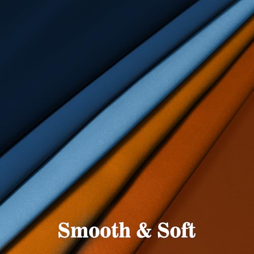 Dark Blue Burnt Orange Ombre Curtains 52x72Inch 2 (52"W x 72"L (Pack of 2) / Dark Blue and Burnt Orange)