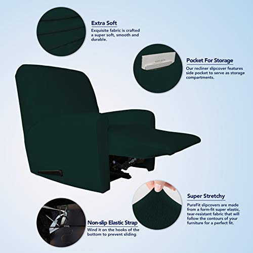Stretc Recliner Chair Covers Fleece Soft Couch Covers for Sofa (Small Recliner Chair / Deep Teal)