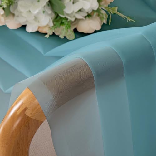 Aqua Sheer Curtains 84 Inches Long (Aqua / 42"W x 84"L (Pack of 2))