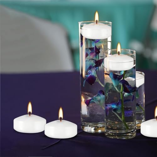 50 Pack of 2 Inch White Floating Candles (2"x50 White)