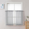 Light Grey Sheer Curtains 30 inch Length 2 Panels (Light Grey / 42"W x 30"L (Pack of 2))