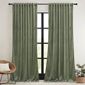 Velvet Curtains 90 inches for Large Window (Sage Green / 62"W x 90"L (Pack of 2))