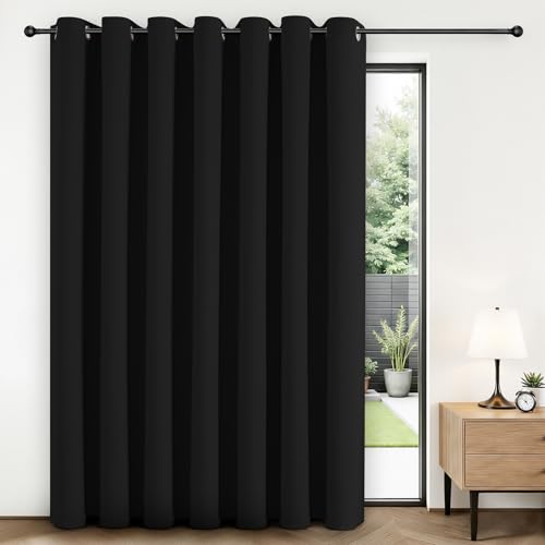 Blackout Patio Sliding Door Curtains (Black / 100"W x 108"L (Pack of 1))