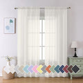 Modern Sheer Window Curtains (42"W x 90"L (Pack of 2) / Ivory)