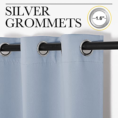 Blackout Curtains for Living Room 2 Panels 55" x 68" Vintage Blue (Vintage Blue / 55"W x 68"L (Pack of 2))