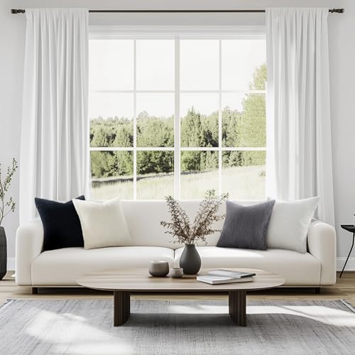 Black and White Decorative Throw Pillow Covers Cushion Cases (Black White / 16" x 16" (Pack of 4))