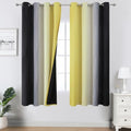 Black and Yellow Ombre Blackout Curtains 63 Inches Long (Black and Yellow / 52"W x 63"L (Pack of 2))