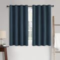 100% Blackout Linen Curtains for Bedroom 52x54 Inches Navy (Navy / 52"W x 54"L (Pack of 2))