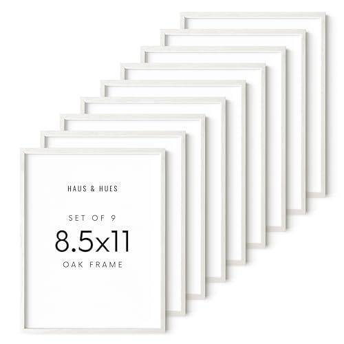 8.5 x 11 Picture Frame Set of 9 (Set of 09 / White Oak / 8.5x11 in)