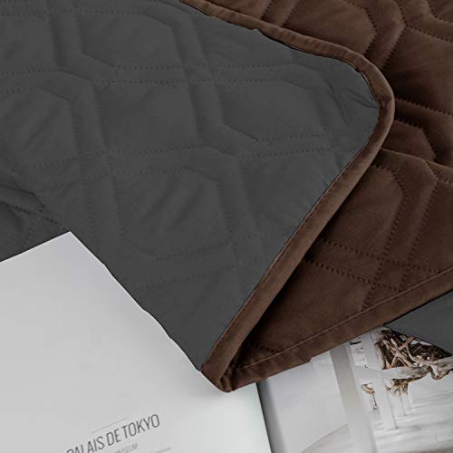 Waterproof Dog Bed Cover Pet Blanket for Furniture Bed Couch Sofa Reversible (30x53 Inch (Pack of 1) / Chocolate+darkgrey)