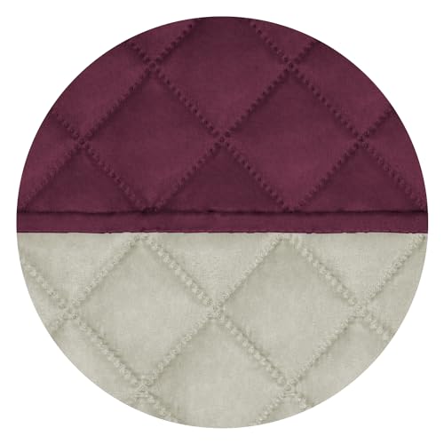 Reversible Quilted Couch Covers for Dogs Loveseat Sofa Cover 54" (Medium-XL / Wine/Beige)