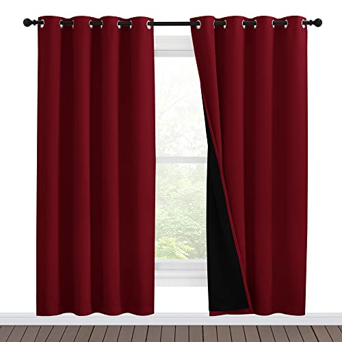 Living Room Completely Shaded Draperies (Burgundy Red / 55"W x 78"L (Pack of 2))