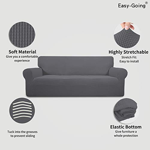 Stretch 4 Seater Oversized Sofa Couch Cover Gray (XX-Large Sofa / Grey)