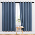Blackout Curtain Drapes for Living Room (Stone Blue / 66"W x 72"L (Pack of 2))
