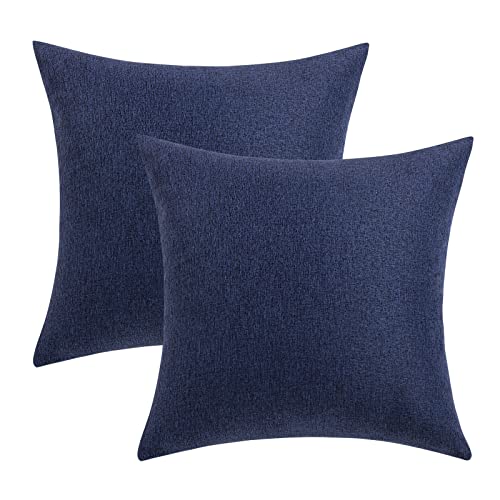 Decorative Outdoor Pillow Covers Waterproof 12x12 Navy (12" x 12" (Pack of 2) / Navy)
