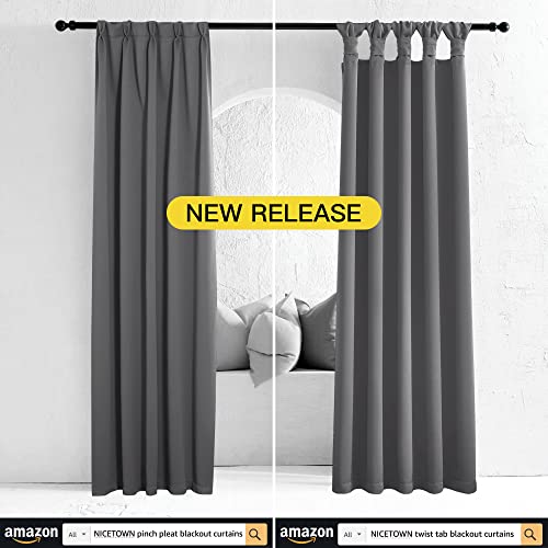 Grey Blackout Curtains for Bedroom 34" Wide x 72" Long 2 Panels (Grey / 34"W x 72"L (Pack of 2))