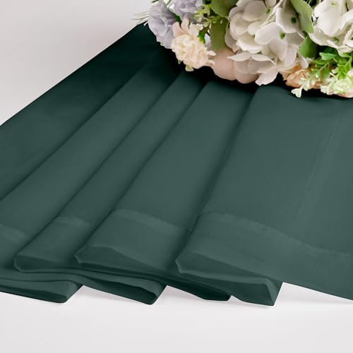 Green Sheer Curtain 96 Inches Long 2 Panels Set for Christmas Decoration (Hunter Green / 42"W x 96"L (Pack of 2))
